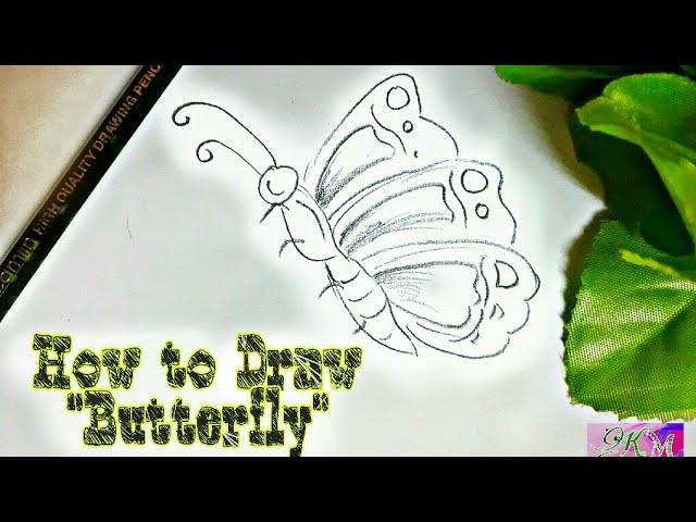 How to draw a butterfly || Very easy || Kavita Mathur