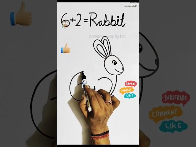 drawing from number 6 and 2 | How to draw a Rabbit | Rabbit drawing easy | rabbit drawing trick