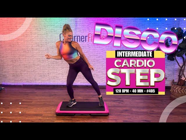 40 Minute - DISCO CARDIO STEP Aerobics - 128 BPM - Intermediate #405