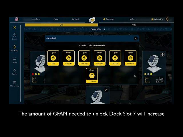 Step 3: GetFit Mining: How to Unlock Dock Slot 7 with GFAM