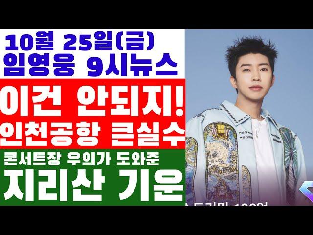 임영웅 9시뉴스(10월 25일) 국감장에서도 인정한 임영웅 파워! 100억 고지, 진짜 얼만 안남았다.