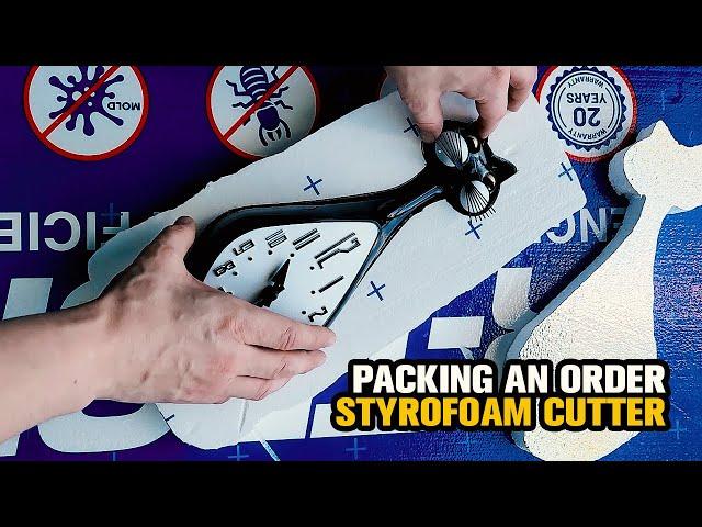 Packing an Order and Demonstrating a Hot Styrofoam Cutter in Action