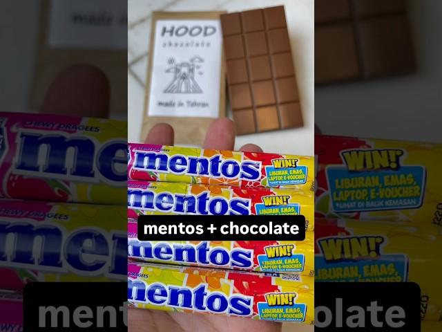 Mentos with chocolate #hood#hoodchocolate #chocolate#madeintehran#cacao#beantobar#tehran