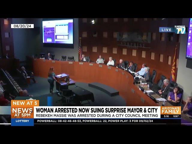 Woman arrested during Surprise City Council filing lawsuit