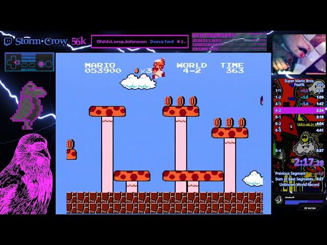 5:33 Super Mario Brothers Feet% Speedrun WR as of 4/26/20