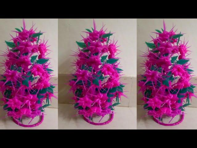 (GULDASTA /BOUQUET)_ NEW DESIGN WIRE PLASTIC GULDASTA/GULDASTA BANANE KA TARIKA/ HANDMADE FLOWERS