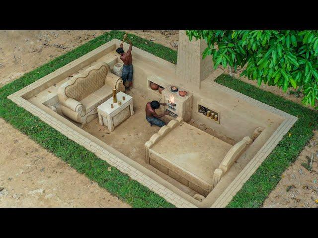 Building The Most Creative Underground kitchen With Decoration Private Living Room