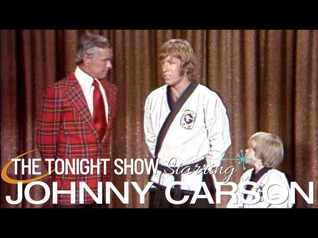 Chuck Norris & 9-Year-Old Phillip Paley Teach Johnny Karate | Carson Tonight Show