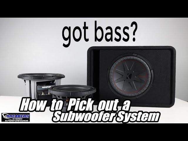 How to Pick out a Subwoofer System. Woofer Buying Guide, Top 5 Things to Consider when Buying Subs.