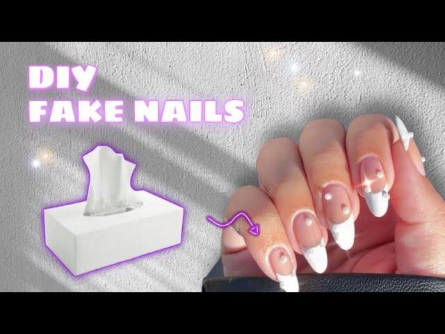 How To Make Fake Nails out of Tissue | DIY Fake nails | Kylie Jenner nails at home 2022