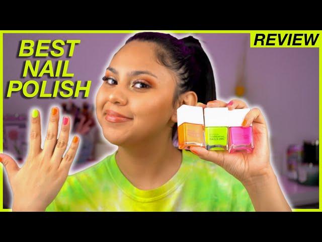 THE BEST AFFORDABLE NAIL POLISH?? | Nails Inc. Naked In Neon Review