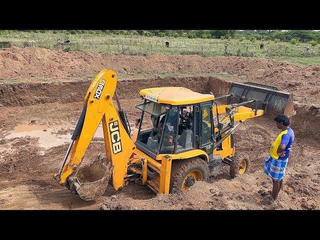 Mahindra and JCB 3dx working New Pond Making with Tractor for Farming Land | Jcb video