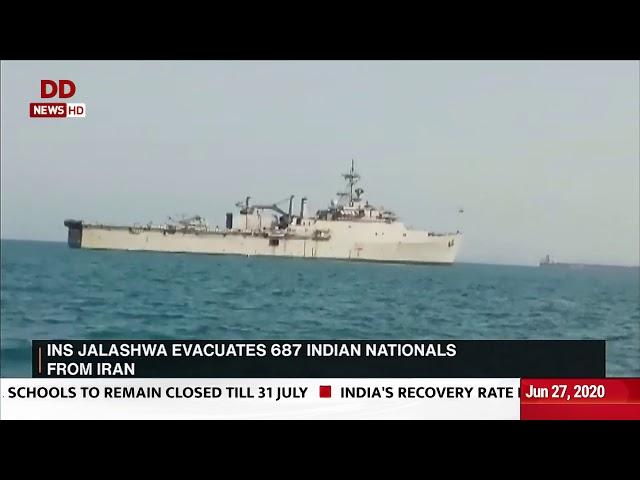 Vande Bharat Mission: INS Jalashwa evacuates 687 Indian nationals from Iran