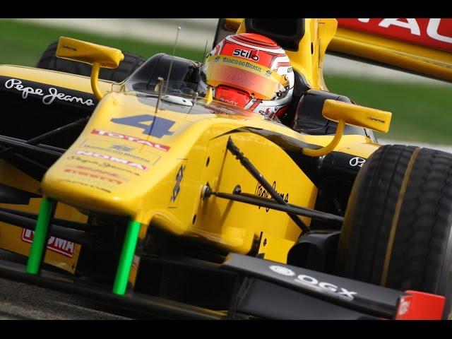 Felipe Nasr overtakes in the last corner, 2012 GP2 Spa