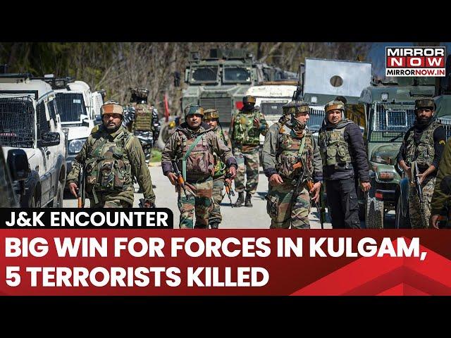 J&K Encounter: Big Win For Forces In Kulgam | 5 Terrorists Killed In Gunbattle | 2 Soldiers Hurt