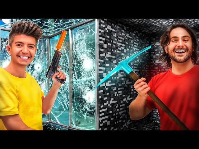 100 Layers of BULLETPROOF GLASS vs BEDROCK