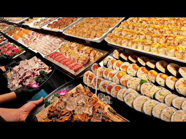 Amazing skills! Popular seafood & sushi buffet masters / Korean street food