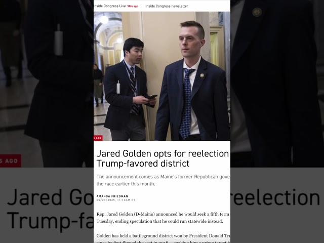 Democrat Jared Golden officially is running for reelection to the US house in 2026 #shorts
