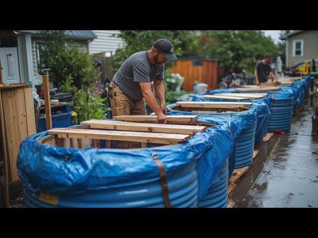 Man Transforms Plastic Drums into an Amazing Boat | Start to Finish Build by @araujocaiaque