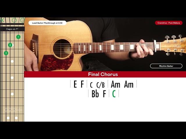 Overdrive Guitar Cover Post Malone |Tabs + Chords|