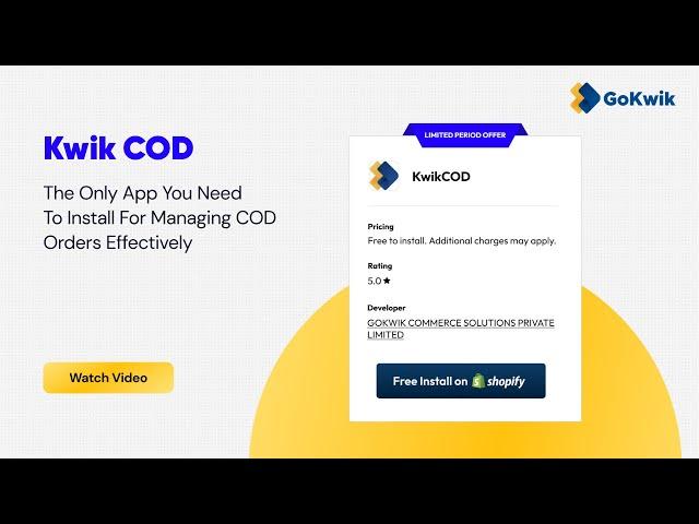 The Kwik COD App | Best Alternative To Shopify's Advanced COD App