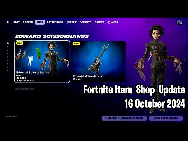 Fortnite Item Shop Update October 16, 2024! Festival Trooper, Edward Scissorhands, Red Knight & More