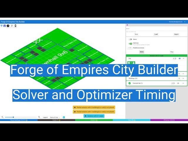 Forge Of Empires City Builder Tutorial - Solver and Optimizer Timing