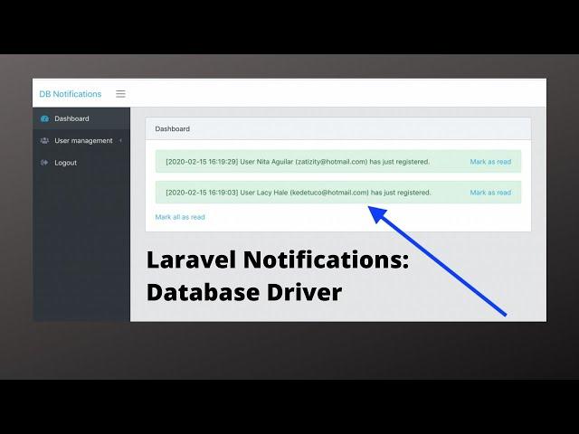 Laravel Notifications: "Database" Driver - Demo Project