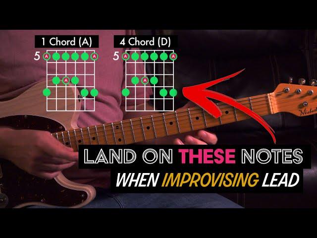 Land on THESE notes when improvising lead guitar - Guitar Lesson - EP527