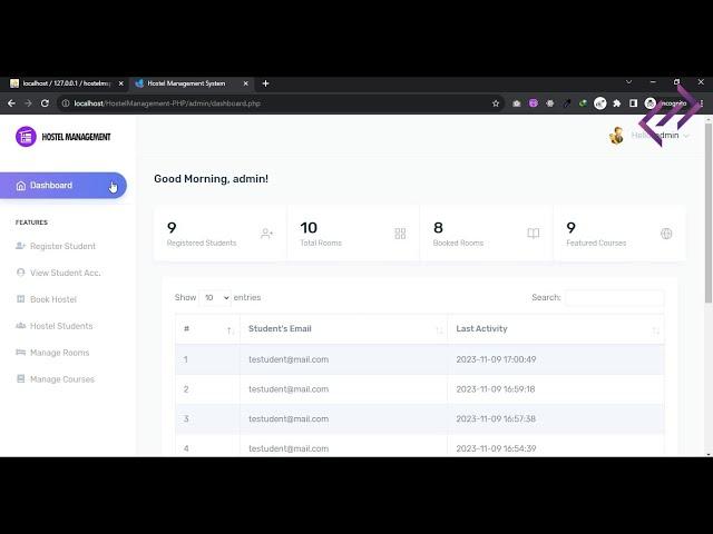 Hostel Management System Project in PHP MySQL with Source Code - CodeAstro