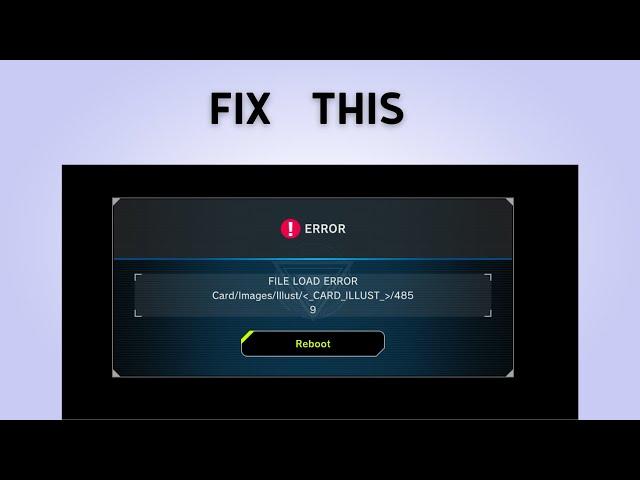 How to Fix "File load Error" on Master duel