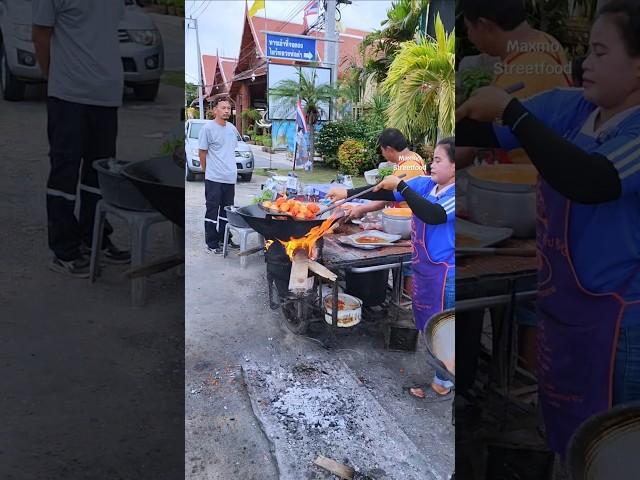 Amazing fire fried meatballs, Chai Dee Dee, Kanchanaburi, Thailand. #streetfood #shorts