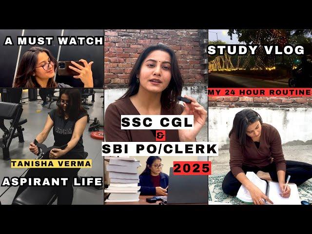 SSC & SBI PO/Clerk Study Vlog 2025 | My Realistic 24 Hour Routine | Aspirant Life #ssc #banking #sbi