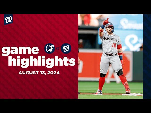 Nationals vs. Orioles Game Highlights (8/13/24) | MLB Highlights