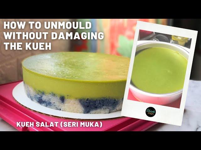 Great Tips on how to successfully unmould Kueh Salat (Kuih Seri Muka) without damaging it (4K)