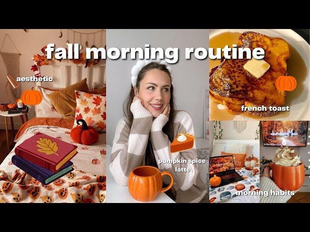 Aesthetic fall morning routine  cozy, productive, makeup routine & morning habits 