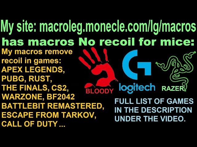 COD MW19 - VAL. Also: Battlebit Remastered, CS2, PUBG... Macros - No recoil: Logitech, razer, bloody