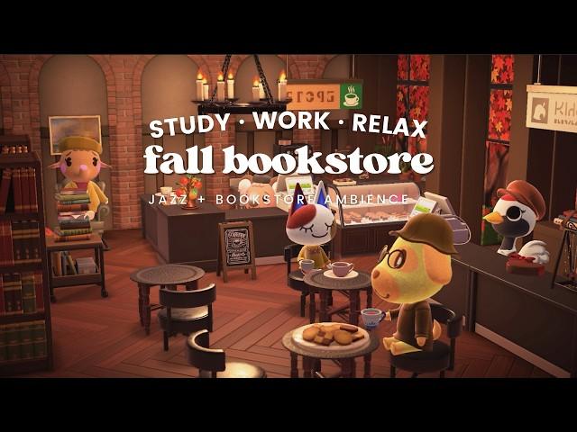 Cozy Fall Jazz Bookstore  1 Hour Jazz No Mid Ads  Café Ambience | Studying Music | Work Aid 