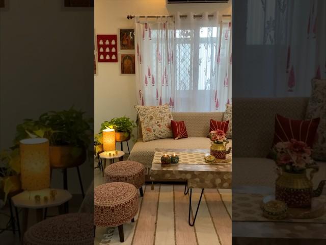 Festive MEESHO Living Room Decorating Ideas #meesho #livingroom #meeshohaul #viralvideo #homedecor