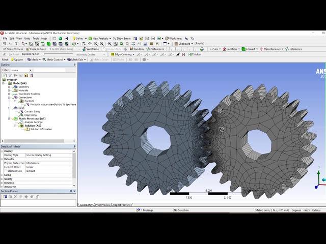 How to Set up a Gear FEA Analysis in ANSYS using Joints and Remote Displacements