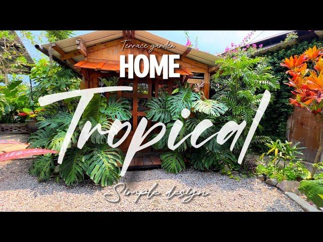 Estetic tropical backyard garden simple landscape design