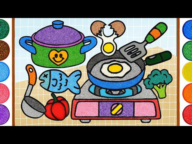 Kitchen Toys, Carrot, Stove Jelly Painting & Coloring for Kids, Toddlers, Kitchen, Play With Clay