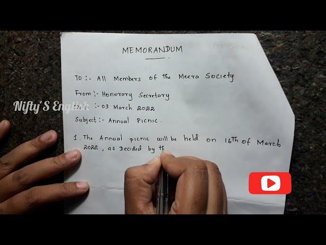 How to write a Memorandum? | Nifty's English #niftysenglish