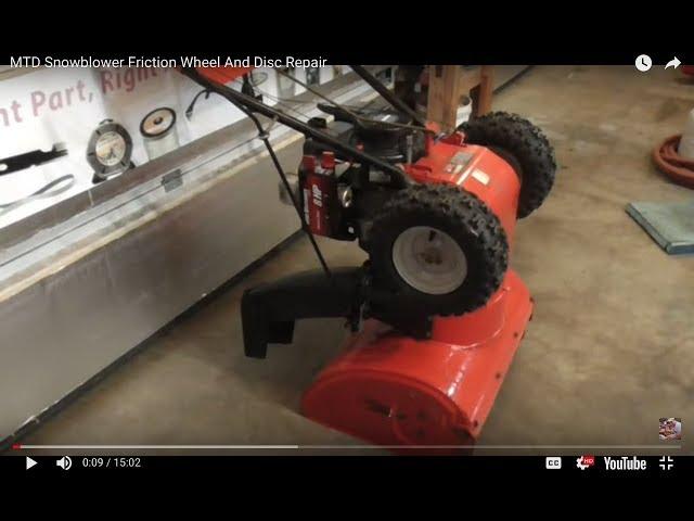 MTD Snowblower Friction Wheel And Disc Repair