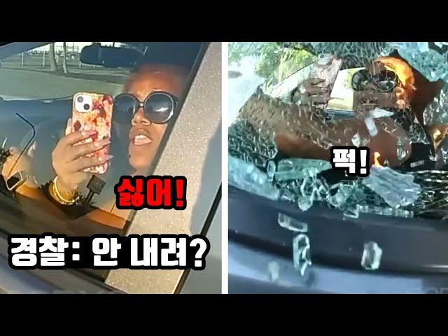 신분증 안 보여주겠다며 창문 올리고 버티던 과속범의 최후