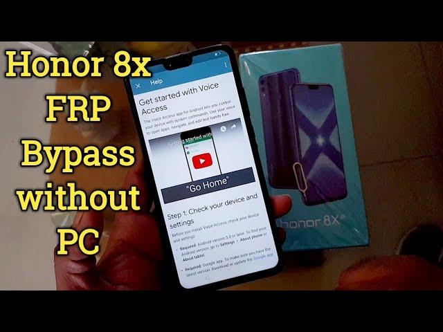 Honor 8x FRP Bypass Best method without pc 2019