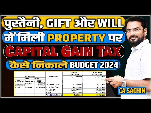 How calculate LTCG and FMV for property before 2001 after Budget 2024