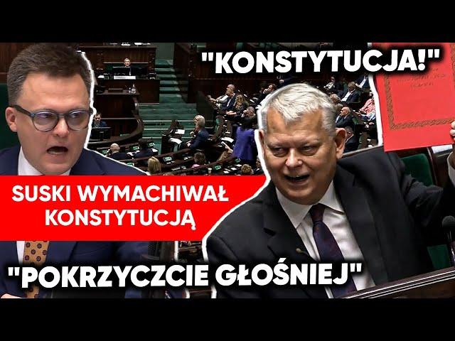 Suski wymachiwał konstytucją. Szybka riposta Hołowni. "Pokrzyczcie głośniej"