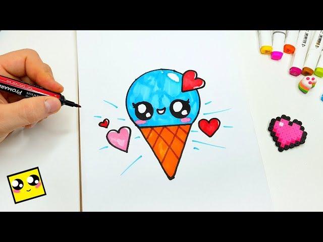 Идея для личного дневника ! KAWAII МОРОЖЕННОЕ ! ПРОСТЫЕ РИСУНКИ ! Как нарисовать sketchbook