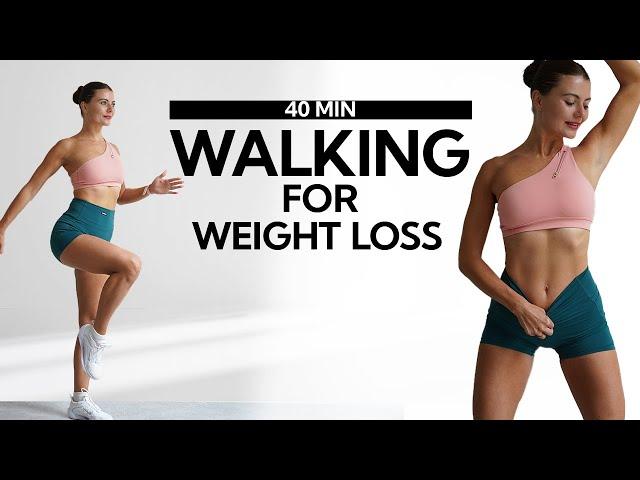 40 MIN WALKING EXERCISES FOR WEIGHT LOSS- No Jumping | Standing | Burn up to 500 Calories